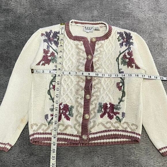 vintage russ embroidered floral sweater - Picture 6 of 7